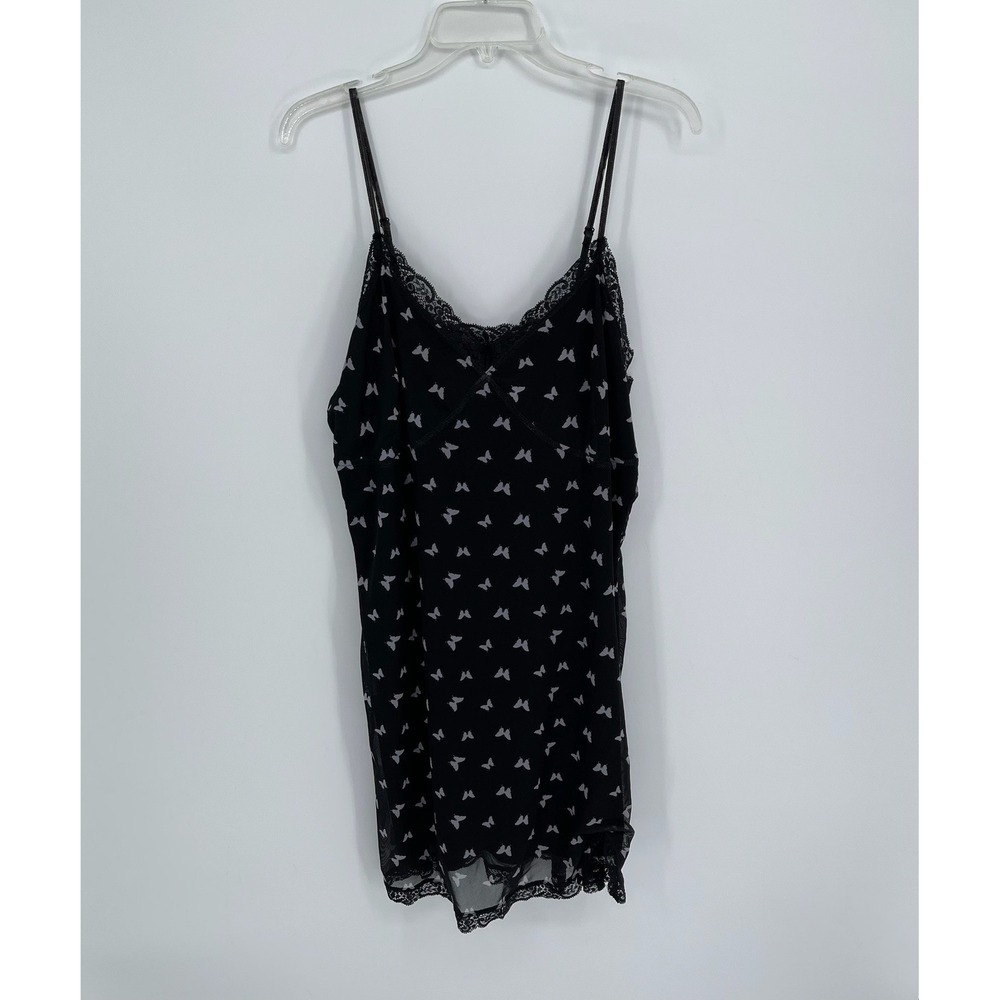 Wild Fable Women's Black‎ Butterfly Lace Trim Mesh Camisole Slip Dress Size XXL
